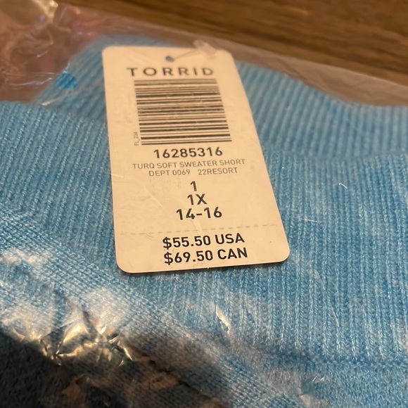 NWT Turq Soft Sweater Shorts Torrid Size 1 - Picture 6 of 6